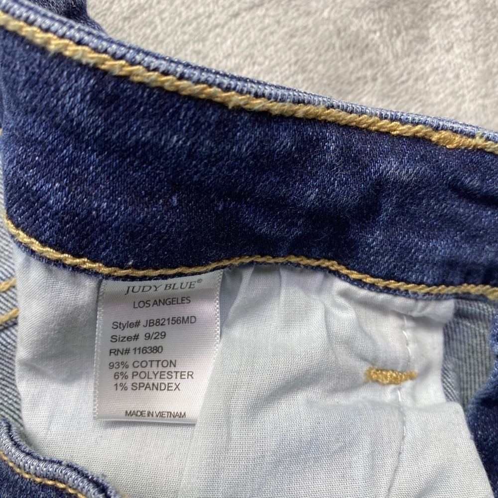 Judy Blue Skinny Fit Distressed Jeans Medium Wash High Rise Womens 9/29 Grunge - Picture 7 of 9
